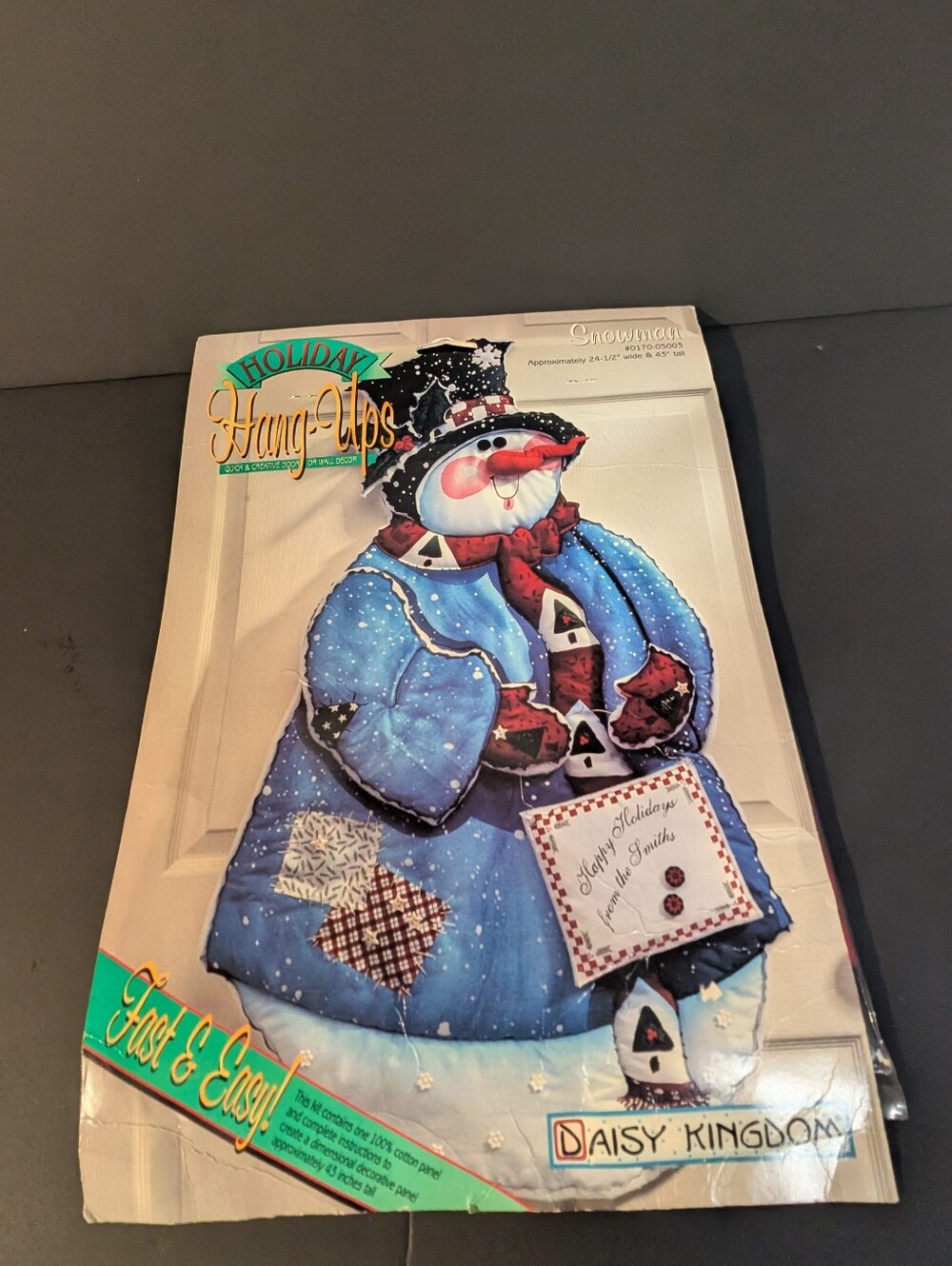 New Sealed Daisy Kingdom Snowman Holiday Hang Up Door Wall Decor Craft Kit 1998